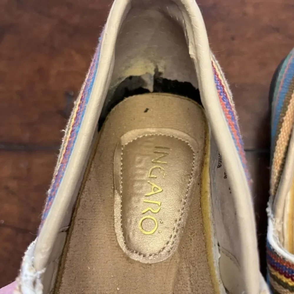 Ingaro Women's Brandy Canvas Clog Slip On Multi Color Stripe Size‎ 6.5